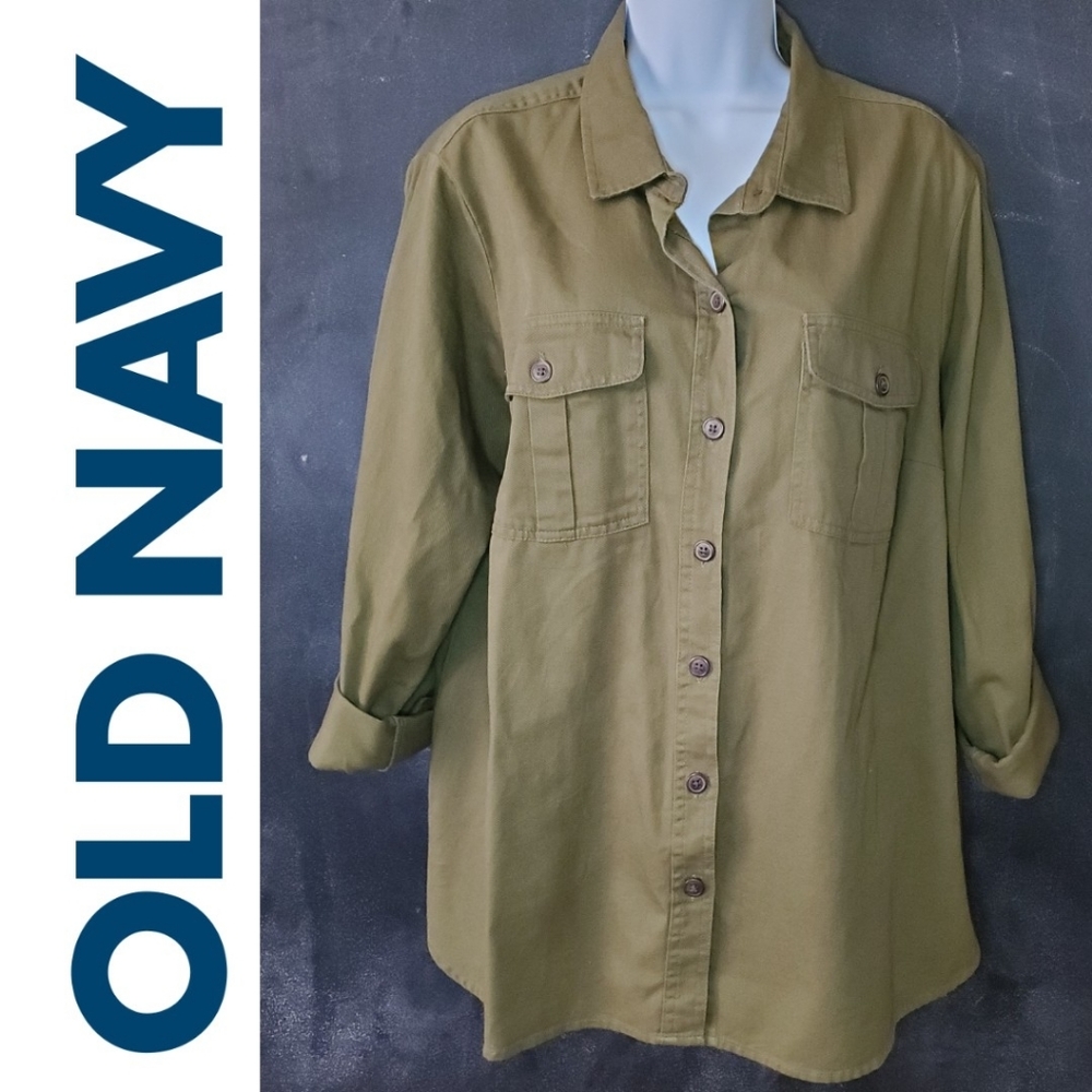 Twill Utility Pocket Tunic Camp Shirt for Woman